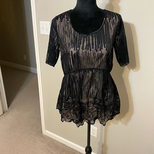 Maternity black Floral Lace Top